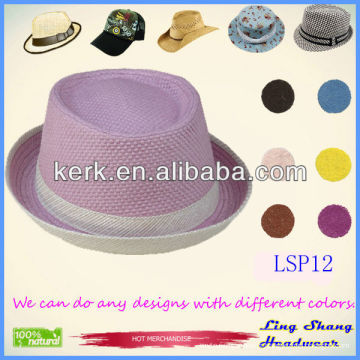 Fashion Elegant Purple Panama Femmes 100% Chapeau en paille en papier, LSP12